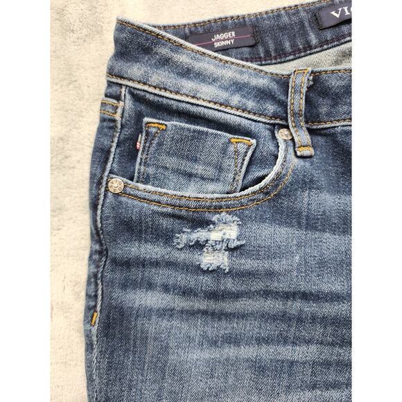 VIGOSS Jagger Distressed Classic Fit Skinny Jean Size W25 L27 Blue Stretch Denim - Picture 2 of 16
